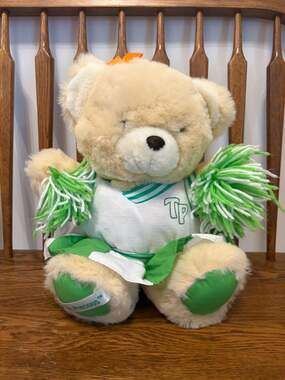 Dandee Teddy Precious Green and White Cheerleader Teddy Bear Plush 12"